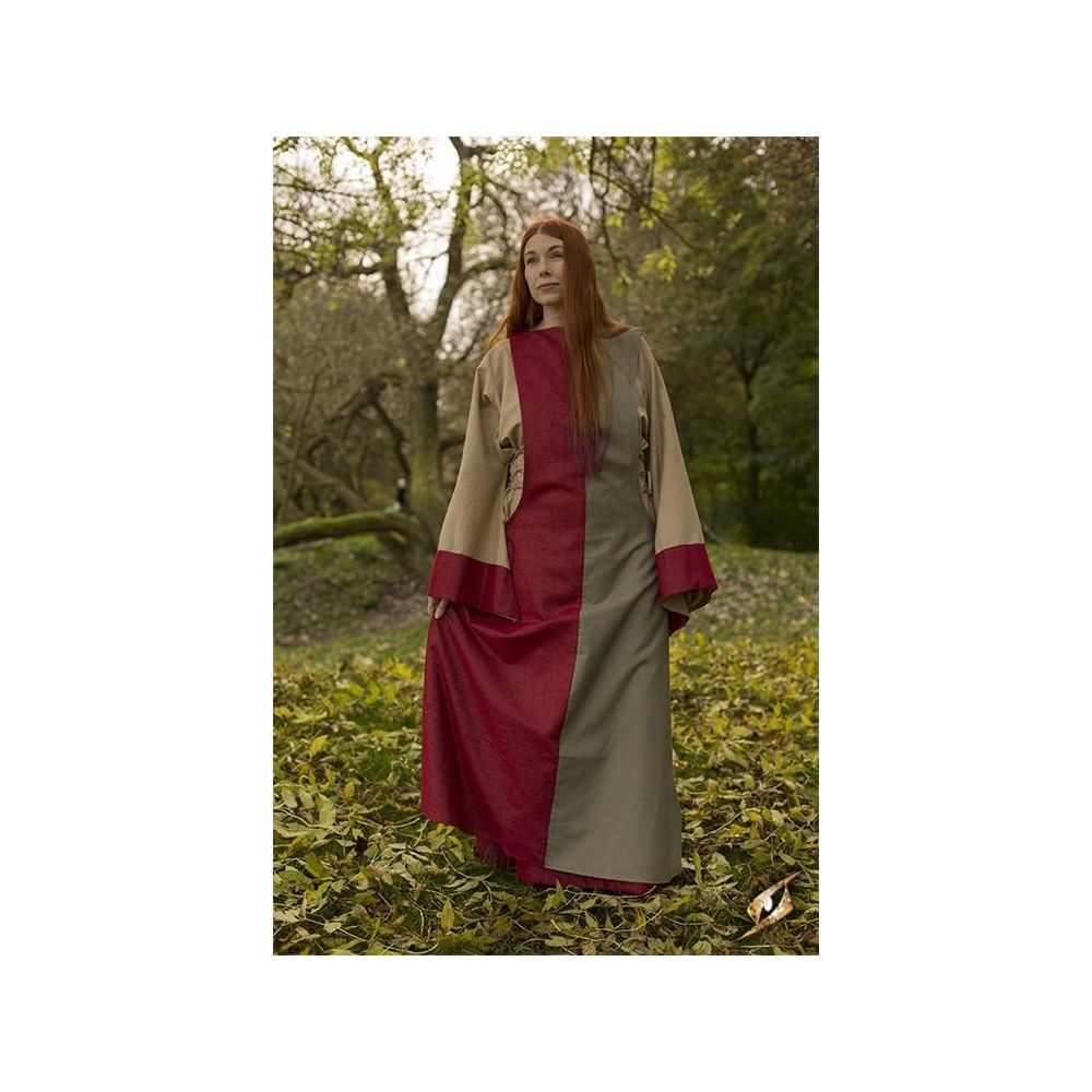 Dress Runa - Dark Red/Dryad Green - 8-10