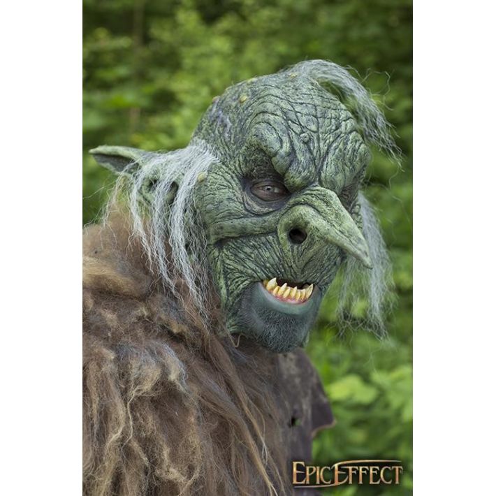 Maska władcy goblinów - Szara z włosami