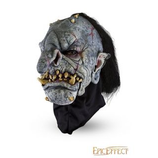 Maska trolla - Szara z włosami