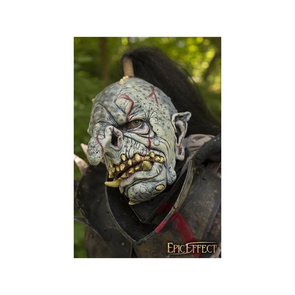 Maska trolla - Szara z włosami
