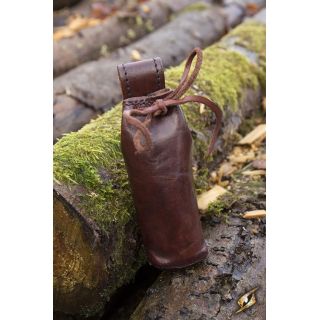 Telescope with leather pouch - Brass