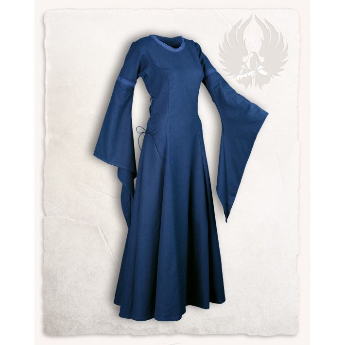 Płócienna Suknia "Lenora" - Niebieska