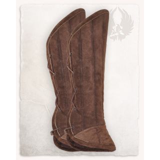 Leopold padded greaves - suede